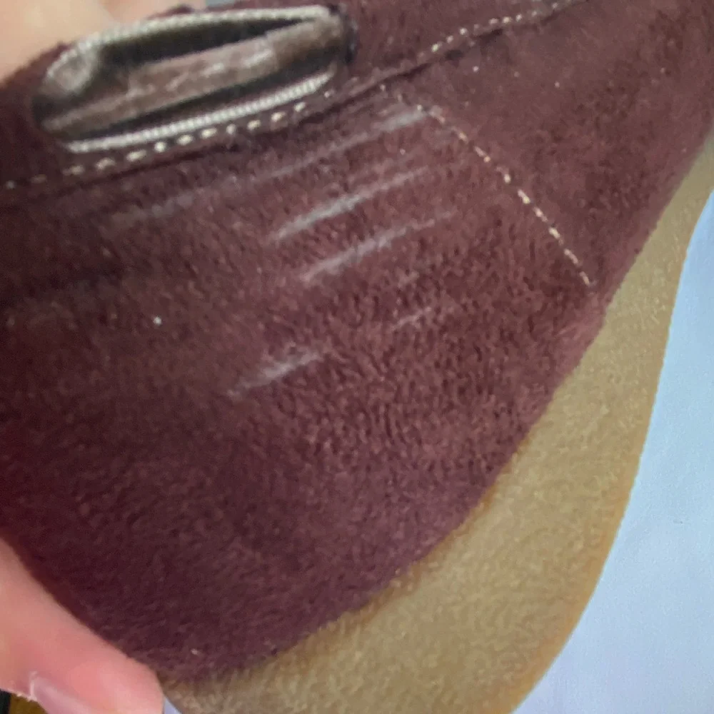 LOWER EAST SIDE Women Leather Moccasin Slip On Shoes 9.5 Red Wine Canoe Loafers